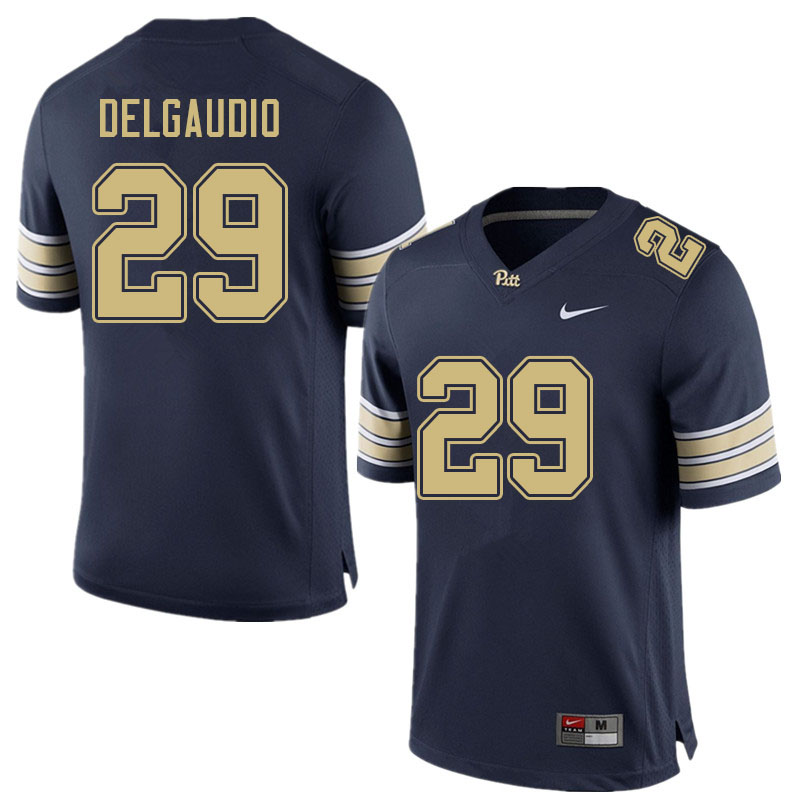 Men #29 Luke DelGaudio Pitt Panthers College Football Jerseys Sale-Navy